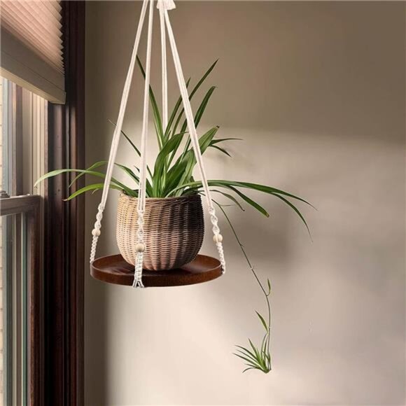 Macrame Plant Hanger - 2 Set Indoor Hanging Planter Shelf - Hanging Planter - Picture 6 of 8